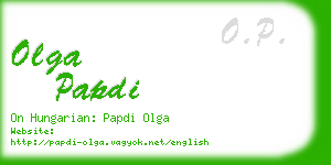 olga papdi business card